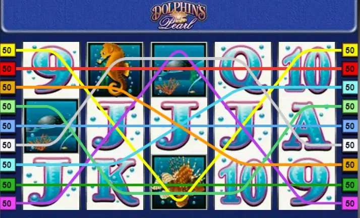 Winning lines in Dolphins Pearl online slot