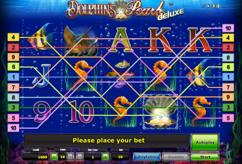 Novomatic Dolphin's Pearl Deluxe slot machine overview